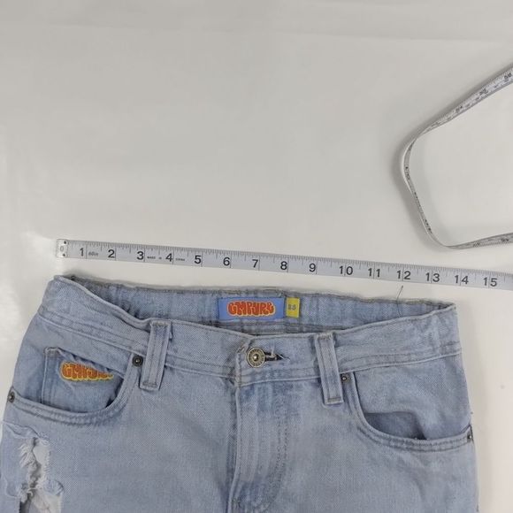 Empyre Elastic Waist Destroyed Light Washed Denim Jeans - Picture 12 of 12